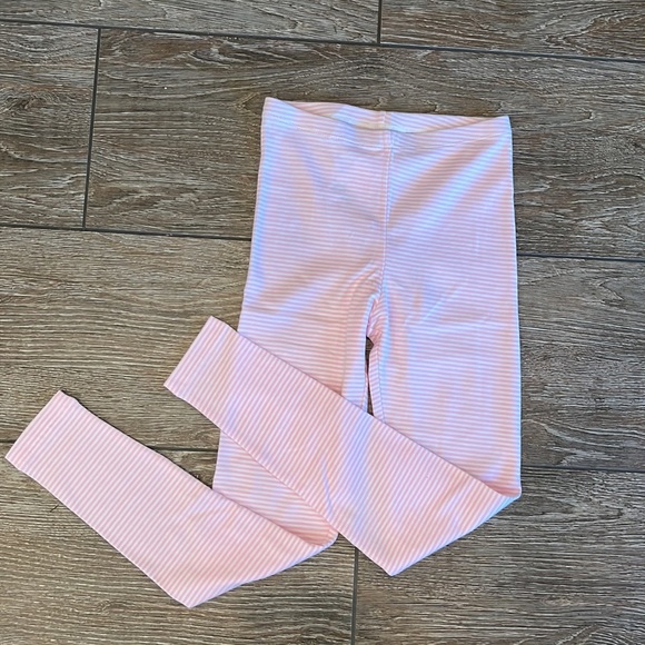 NWT Pink White Stripe Tea Leggings - Picture 2 of 5